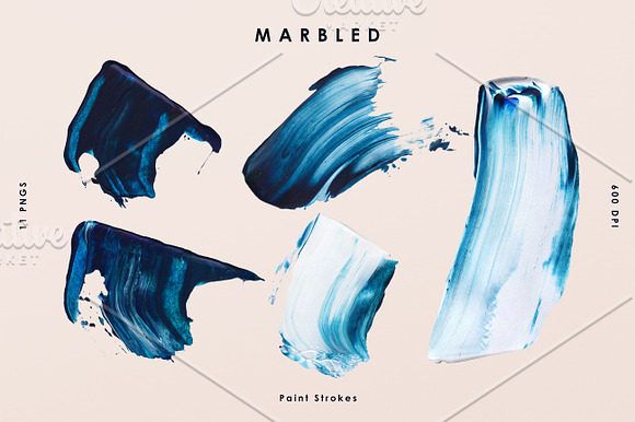 Blue Marbled; Paint Strokes in Objects - product preview 5
