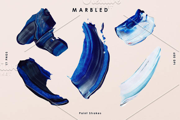 Blue Marbled; Paint Strokes in Objects - product preview 6
