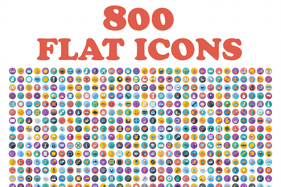Set of 800 flat icons. in Icons - product preview 8