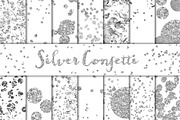 Silver Confetti Overlays/Backgrounds