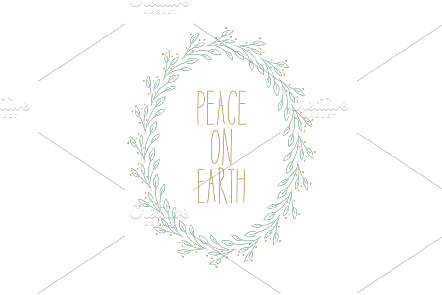 Peace on Earth Wreath Vector