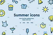 Curvy summer icons