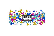Spinner seamless bright illustration