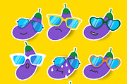 Eggplant emoji set