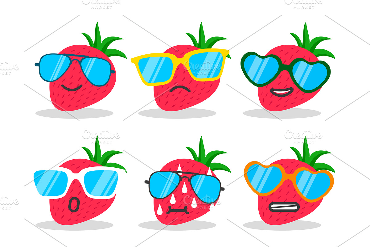 Strawberry emoji in Graphics - product preview 8