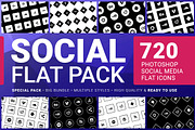 Social Media Icons FLAT PACK 720