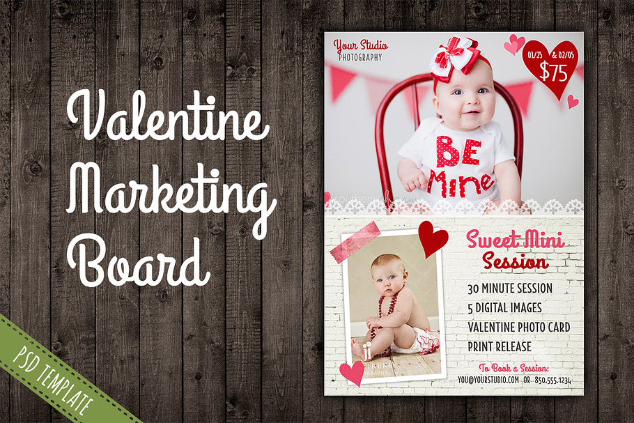 Valentine Marketing Blog Board PSD