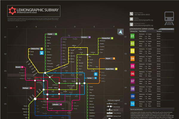 Neon subway map information design