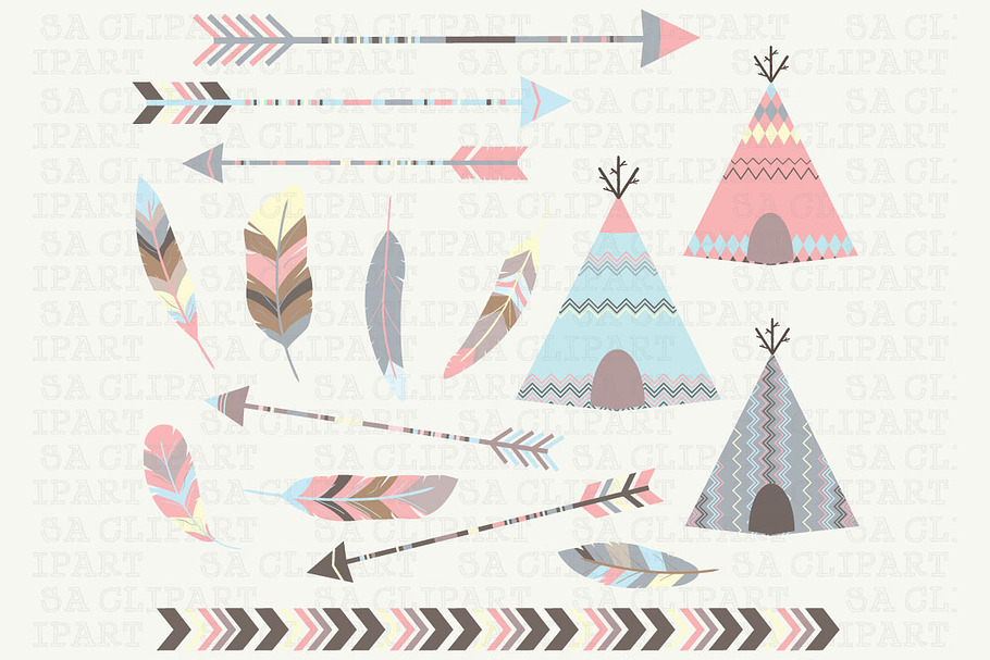 Tribal ClipArt in Illustrations - product preview 8
