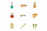 Musical instruments icon set