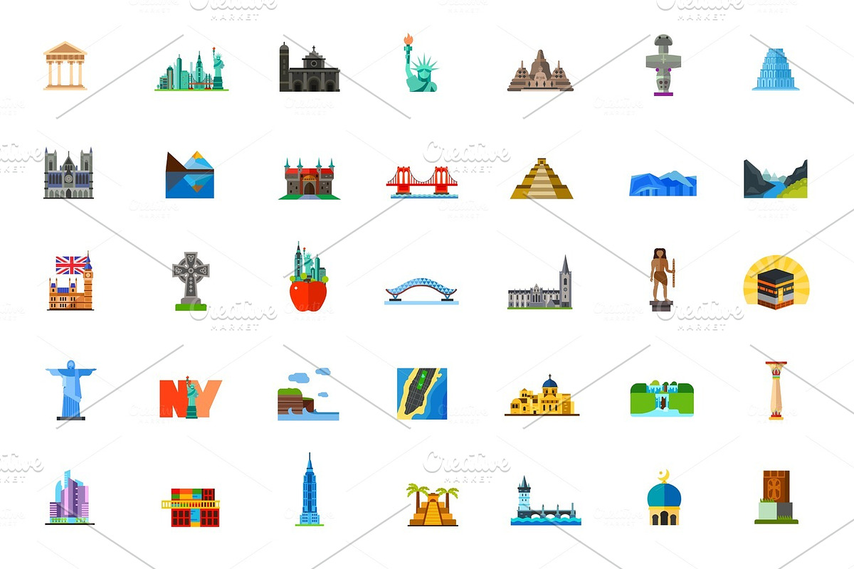 Places icon set in Illustrations - product preview 8