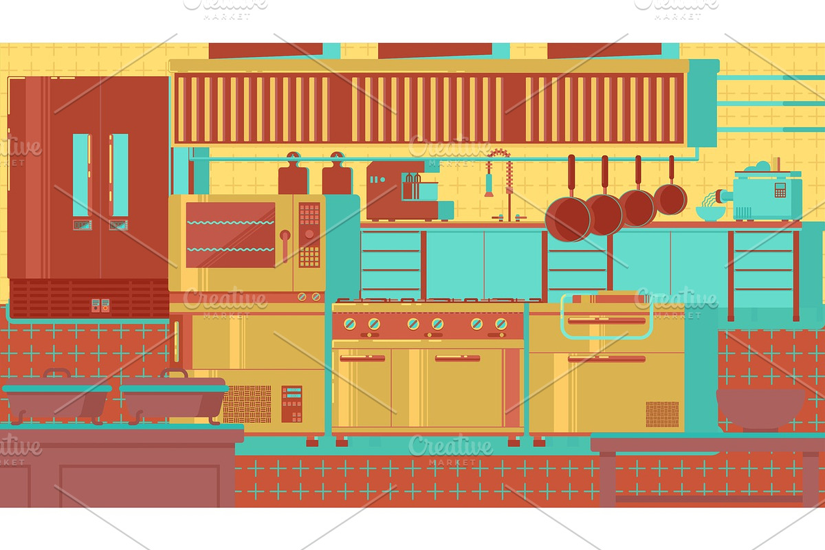 Kitchen flat illustration in Objects - product preview 8