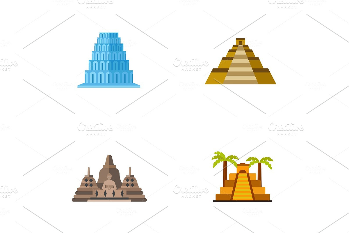 Pyramids icon set in Objects - product preview 8