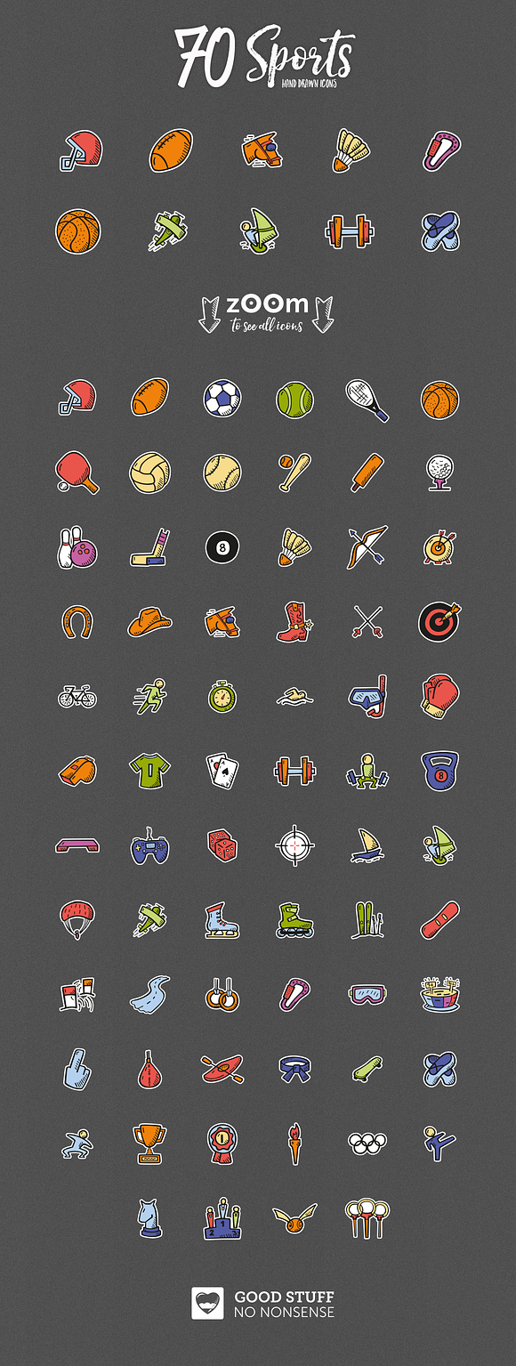 Sports - Hand Drawn Icons in Icons - product preview 2