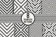 8 zigzag rhombus seamless patterns