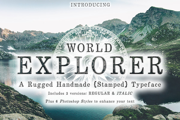 World Explorer Handmade Stamped Font