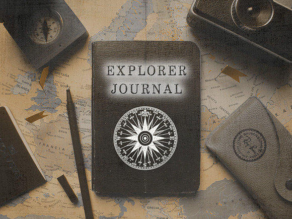 World Explorer Handmade Stamped Font in Serif Fonts - product preview 5