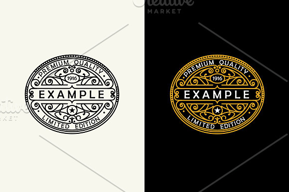 5 Art Nouveau Labels in Logo Templates - product preview 1