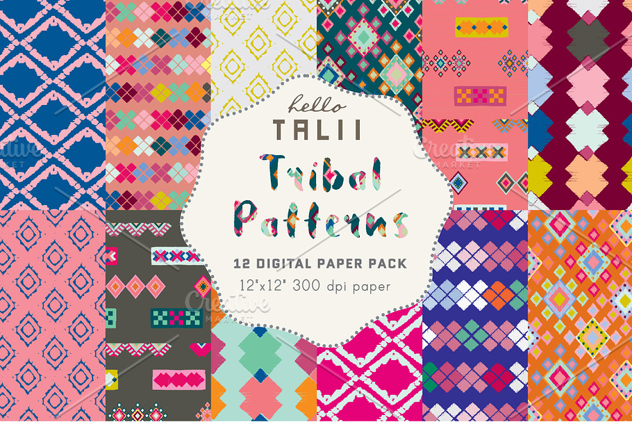 Tribal Patterns Digital Paper in Patterns - product preview 8
