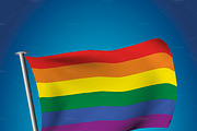 Gay and lesbian rainbow flag vector