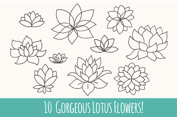 Yoga Phrases & Lotus Flowers Clipart in Objects - product preview 2