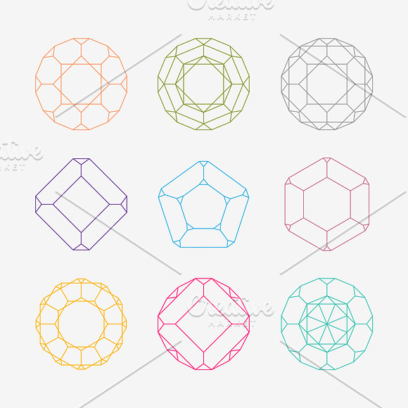 Linear shapes. Vector Crystals in Patterns - product preview 1