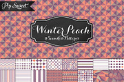 Winter Peach 17 Seamless Pattern Set
