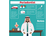 Periodontist and medical equipment icons