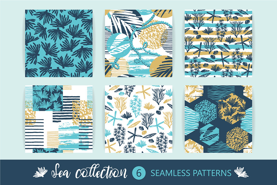 6 sea seamless patterns in Patterns - product preview 8