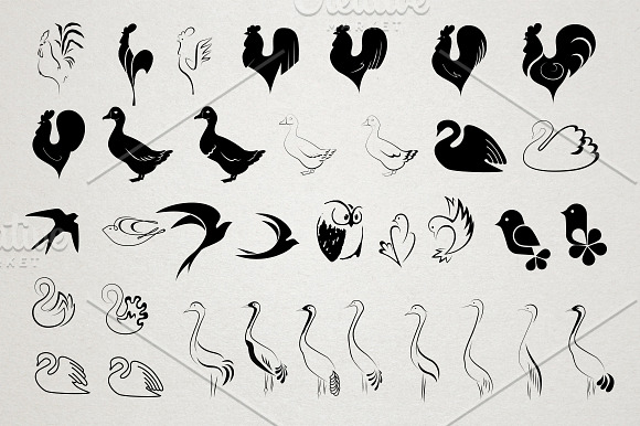Stylization of animals, fish, birds. in Objects - product preview 12