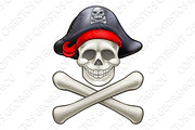 Cartoon Skull and Crossbones Pirate