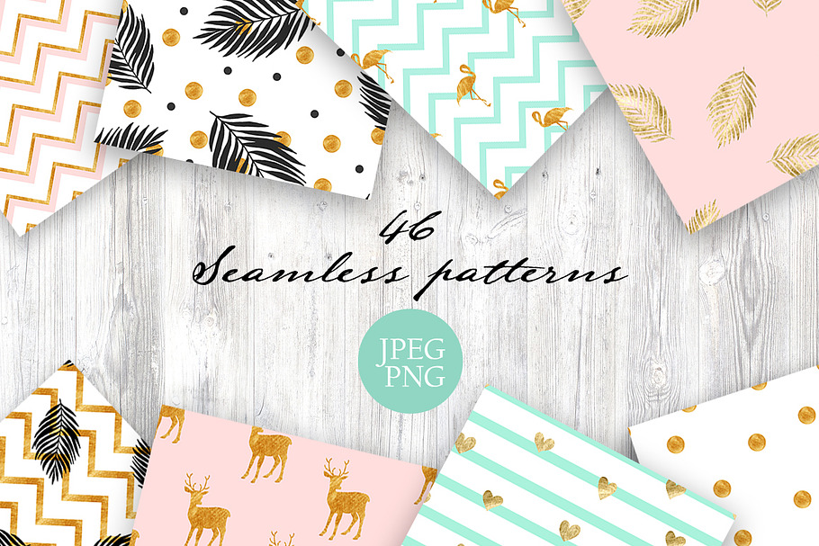 Gold collection. Seamless patterns in Patterns - product preview 8