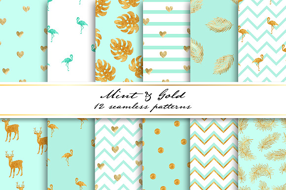 Gold collection. Seamless patterns in Patterns - product preview 1