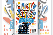 Concert Music Festival Vector Poster