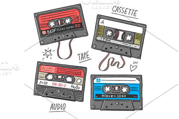 Pattern and set "Cassette tapes" in Patterns - product preview 1