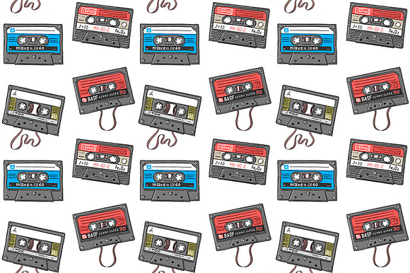 Pattern and set "Cassette tapes" in Patterns - product preview 2