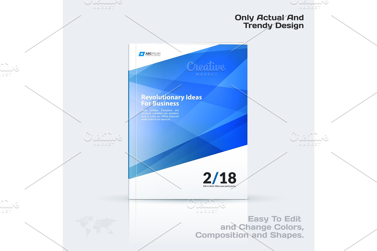 Business vector template, brochure design, abstract annual report, cover modern layout in Illustrations - product preview 8