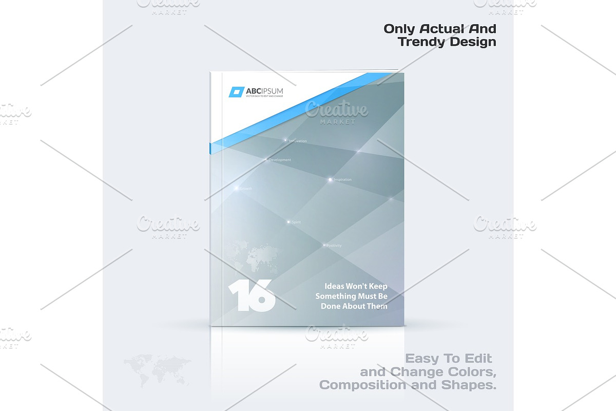 Business vector template, brochure design, abstract annual report, cover modern layout in Illustrations - product preview 8