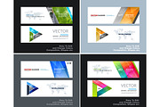 Abstract vector set of modern horizontal website banners with colourful diagonal triangular shapes