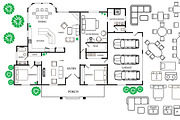 Floor plan with furniture in topview