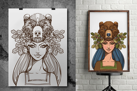 Woman-Bear. Totems in Illustrations - product preview 1