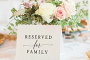 Reserved for Family Wedding Sign