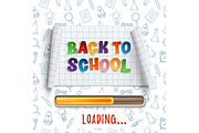 Back to school loading curved banner.