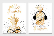 Golden summer greeting cards
