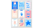 Set of vector summer cards