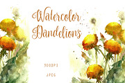 SALE Watercolor dandelion flowers