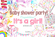 It's a Girl! watercolor clipart
