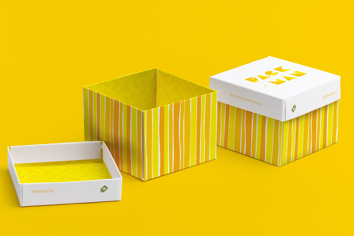 Download Cube Gift Box Mockup 02 | Creative Product Mockups ~ Creative Market