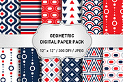 Blue and Red Geometric Patterns