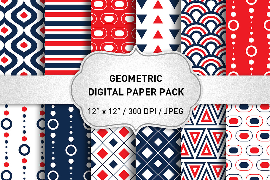Blue and Red Geometric Patterns in Patterns - product preview 8